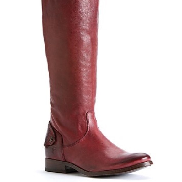 Frye Melissa Button Zip Back Boot in Wine 7.5 - Picture 2 of 4
